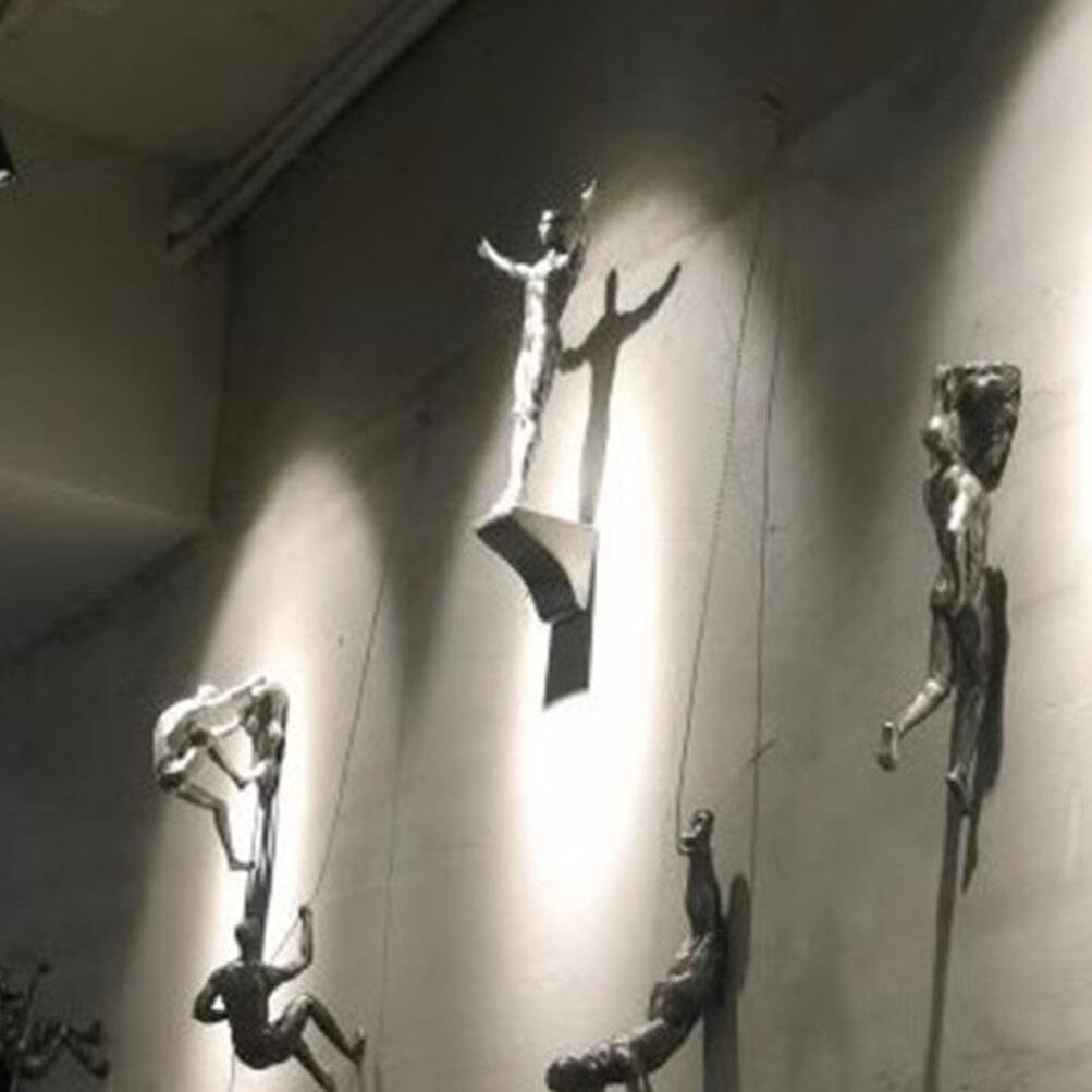 Rock Climbing Athlete Resin Sculpture